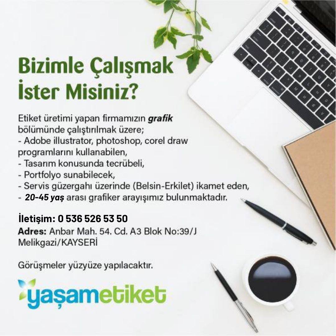 Grafik Bölümünde Çalıştırılmak Üzere Eleman Aranıyor ilan görseli