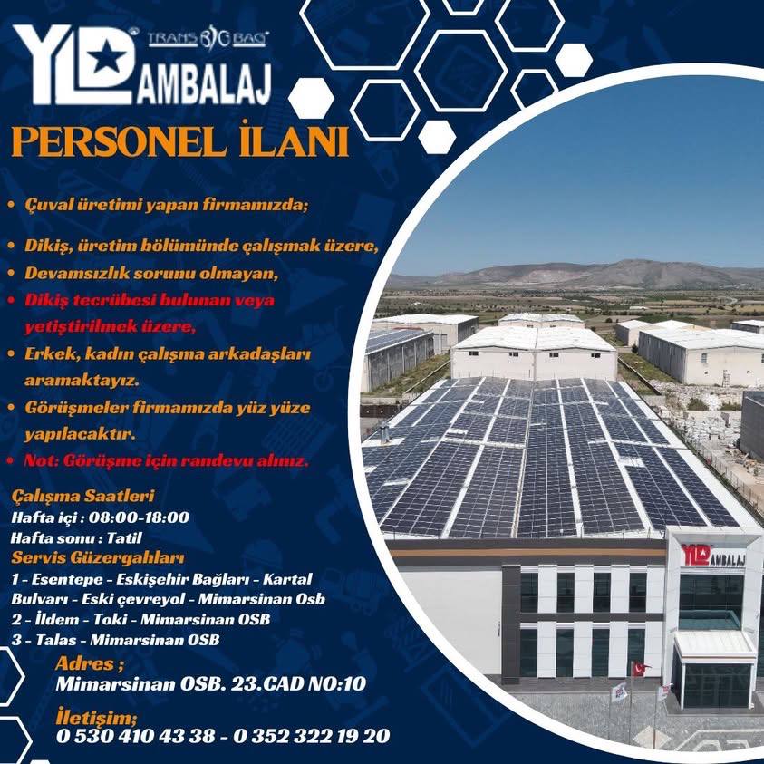 Dikiş tecrübesi bulunan veya yetiştirilmek üzere eleman aranıyor ilan görseli
