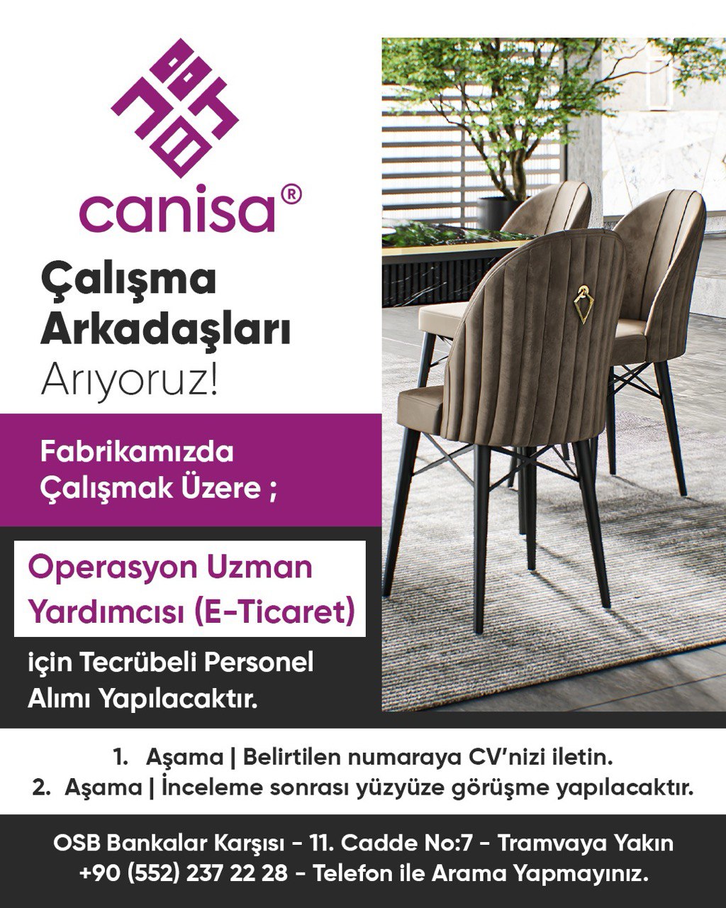 Operasyon Uzman Yardımcısı aranıyor ilan görseli