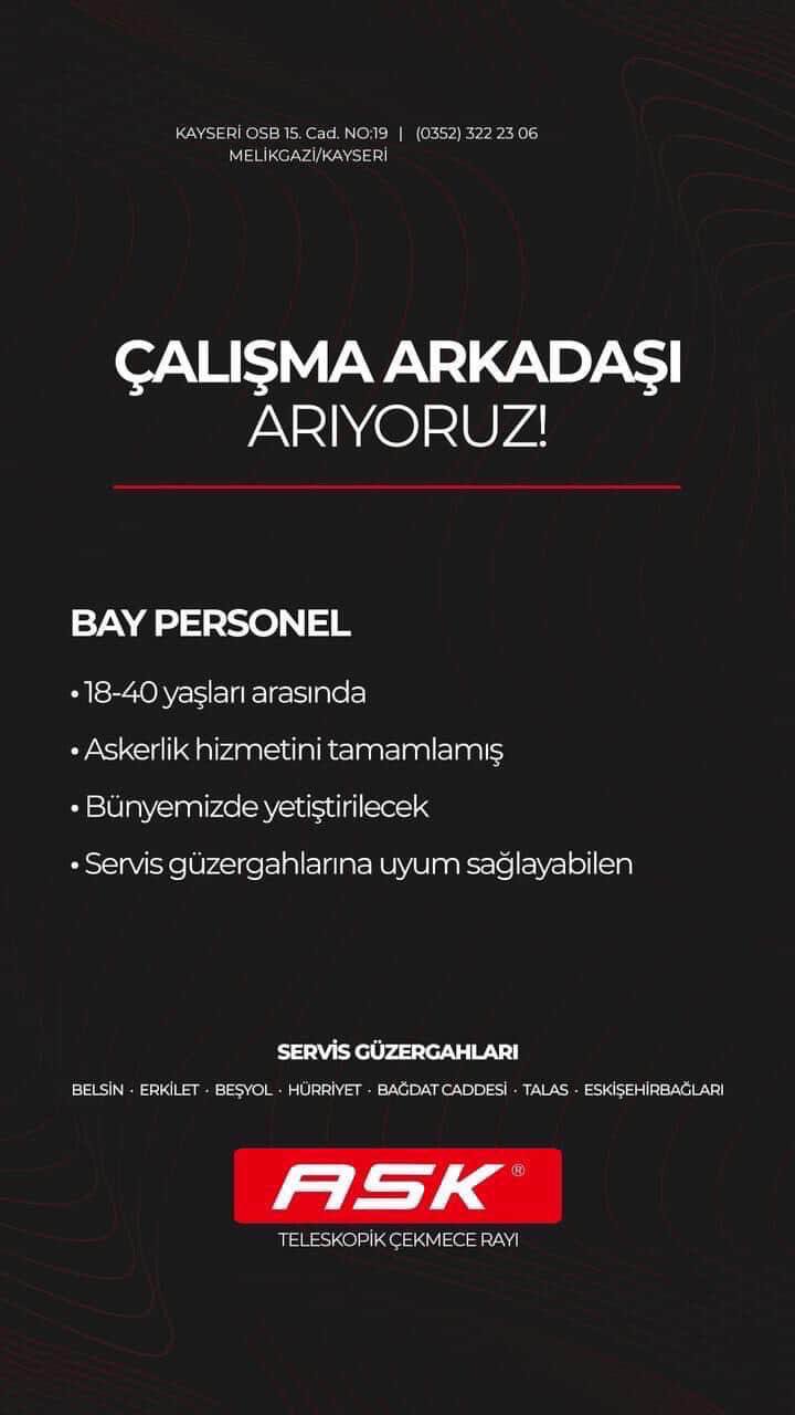 BAY PERSONEL ARANIYOR ilan görseli