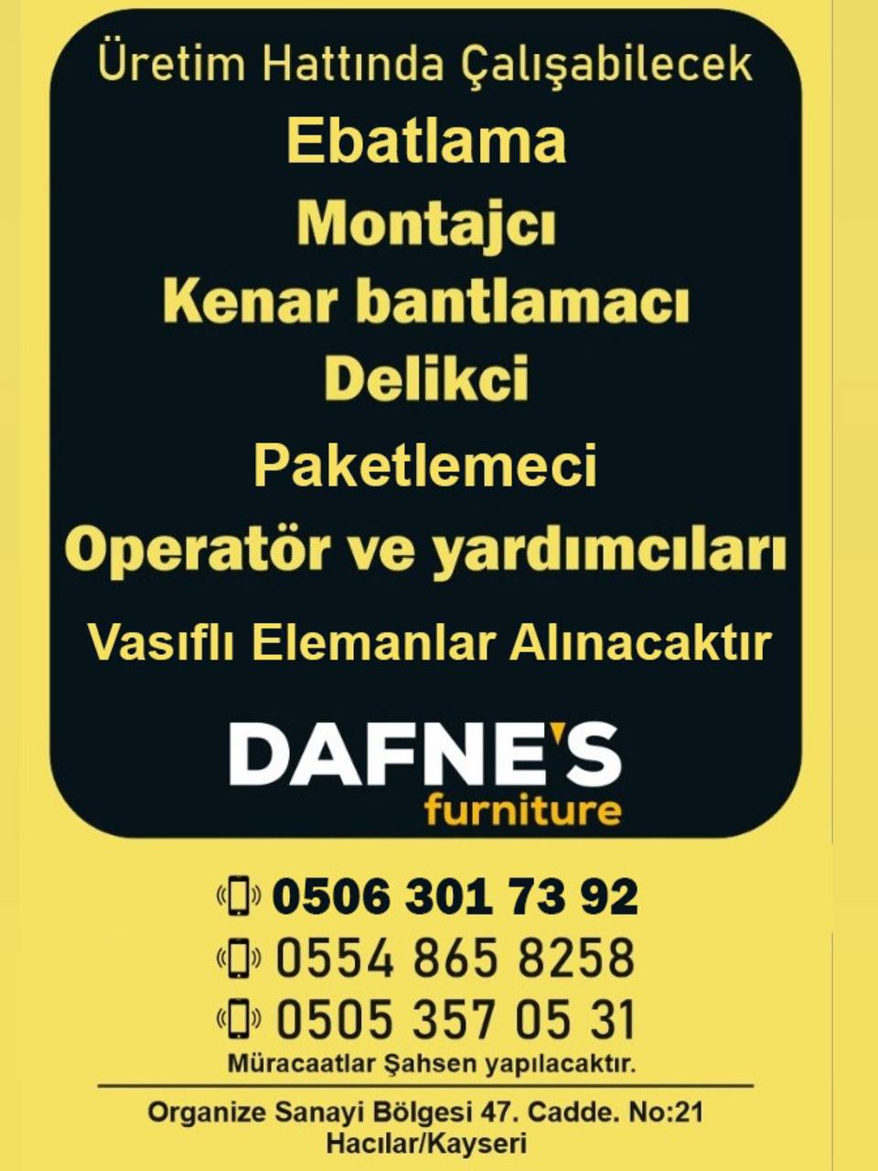 Vasıflı elemanlar alınacaktır ilan görseli
