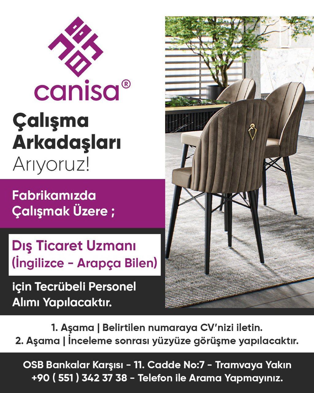 Dış Ticaret Uzmanı ve Yurt içi pazarlama uzmanı aranıyor ilan görseli